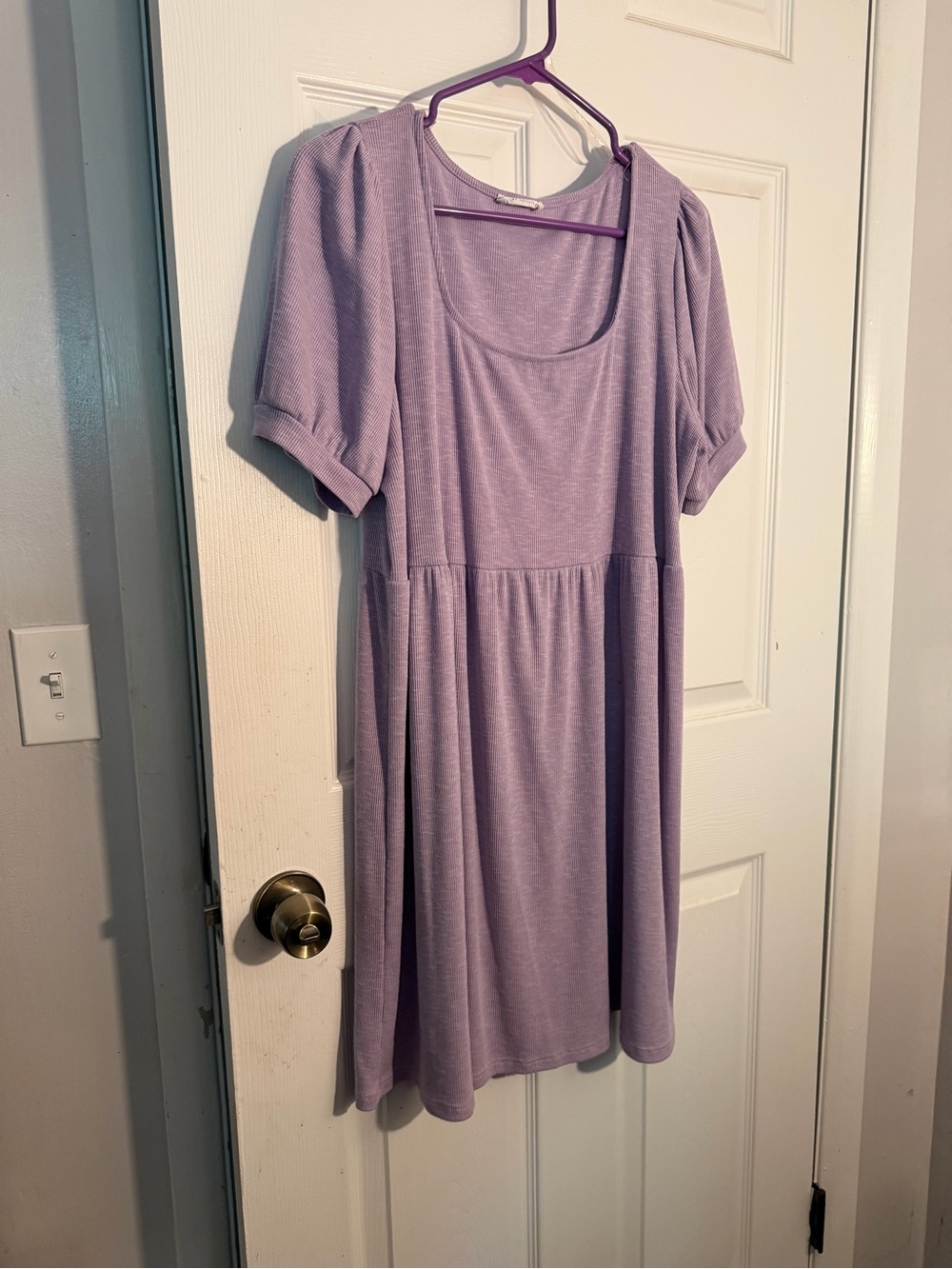 First Love Lilac Ribbed Scoop Neck Top